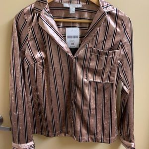 Super Soft Striped Collard Blouse